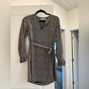 Loft long sleeve floral belted dress